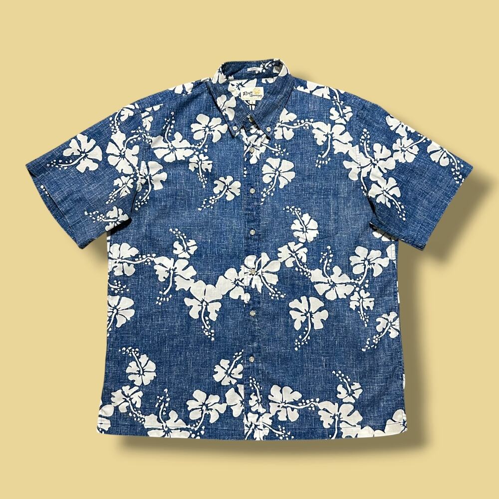 Reyn Spooner Limited Issue 50th State Hibiscus Hawiian Floral Beach Button Up